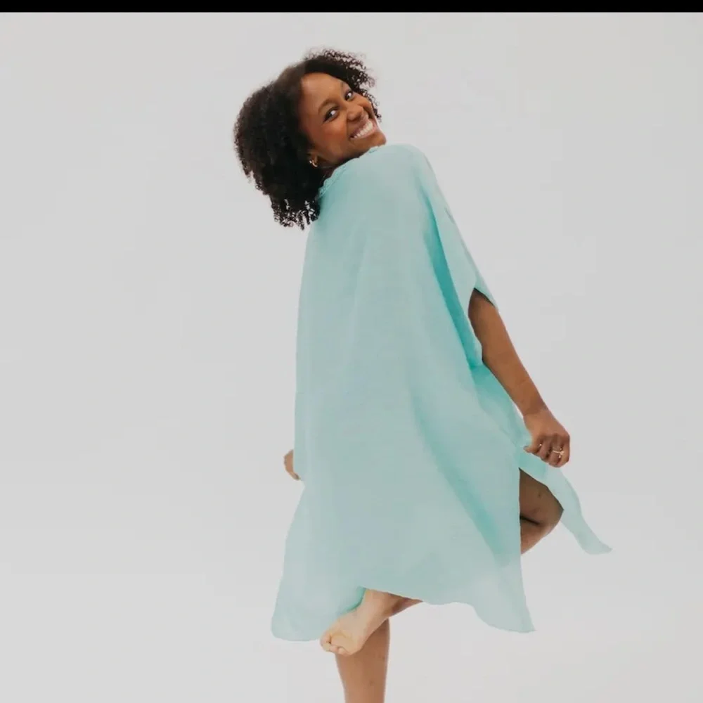 Sunday in Naples Crochet Kimono-Teal